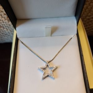 Diamond encrusted star pendant necklace